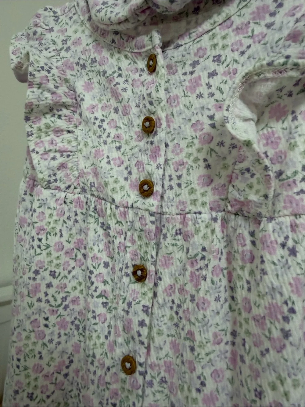 Floral Sleeveless Baby Romper in Light Pink and White with matching Headband